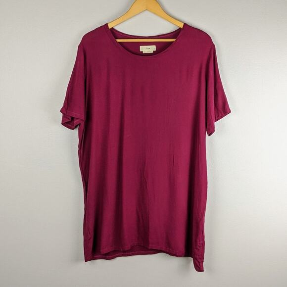 Aritzia TNA Merlot Short Sleeve Tunic Top Size S - Picture 1 of 8